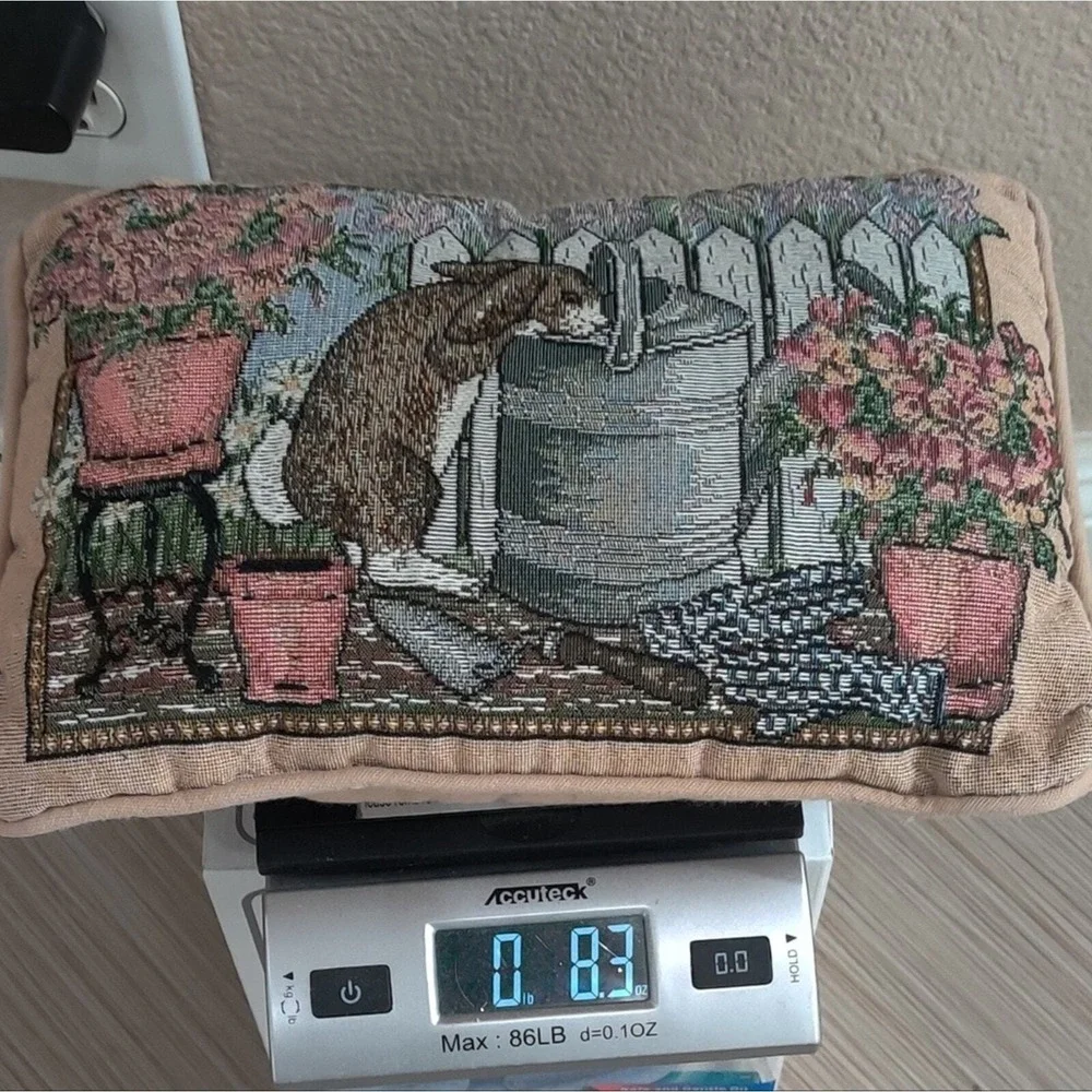 Grannycore Cottagecore Easter Tapestry Bunny Watering Can Floral Pillow